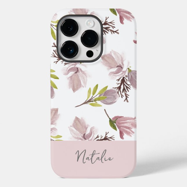 Schöne niedliche feminine personalisierte blühende Case-Mate iPhone hülle (Rückseite)