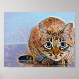 Schöne niedliche Katzenblauaugen Poster