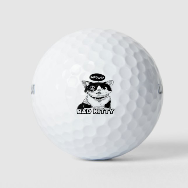 Schöne niedliche lustige coole Katze 1 Golfball (Vorderseite)