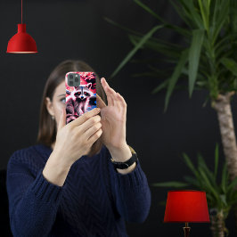 Schöne Niedliche Raccoon Red Sparkle Eyes Woods Case-Mate iPhone Hülle