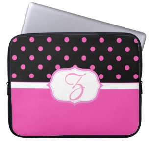 Schöne niedliche, süß-rosa und schwarze Polka Punk Laptopschutzhülle