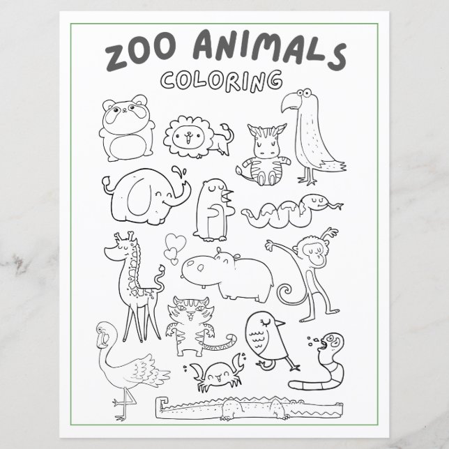 Schöne Niedliche Zootiere mit Doppelseiten (Vorderseite)