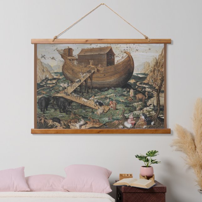 Schöne Noah's Ark detaillierte Ölgemälde Repro Wandteppich Mit Holzrahmen (Schlafzimmer)
