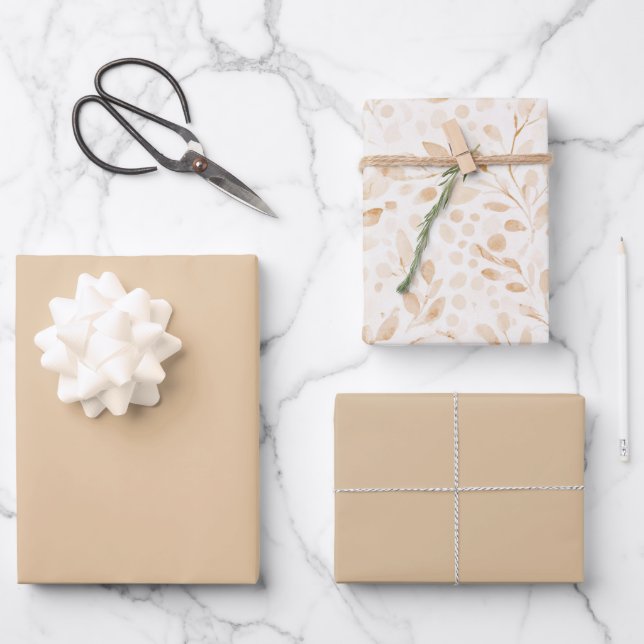 Schöne Nuance von Warmgold   Geschenkpapier Set (Vorderseite)