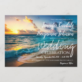 Schöne Ocean Waves Summer Beach Hochzeit Einladung