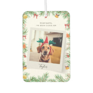 Schöne oder böse lustige Hundefotos Weihnachten Autolufterfrischer