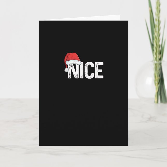 Schöne oder böse passende Weihnachtsdesign lustig Karte (Vorderseite)