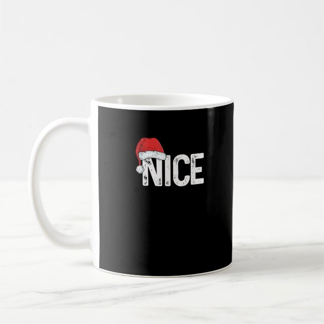 Schöne oder böse passendes Weihnachtsdesign lustig Kaffeetasse (Links)