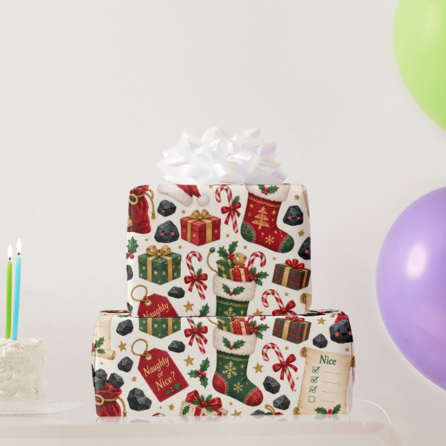 Schöne oder böse Weihnachtspapier Geschenkpapier (Partygeschenke)