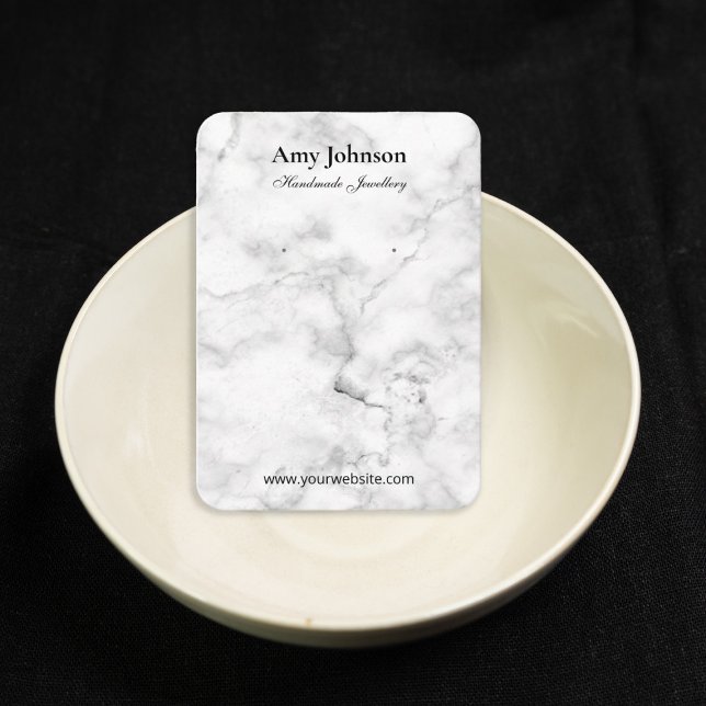 Schöne Ohrringe aus weißem Marmor Display Cards Visitenkarte (Von Creator hochgeladen)