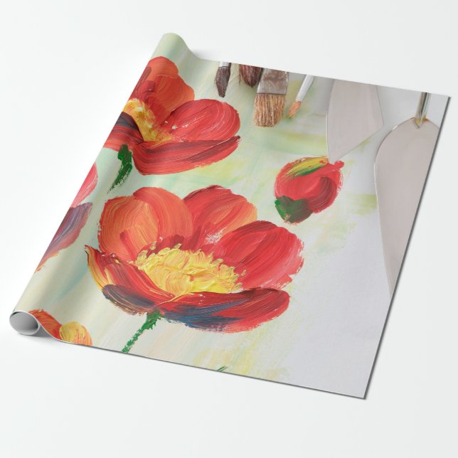 Schöne Ölgemälde mit Künstlerausrüstung Geschenkpapier (Ungerollt)