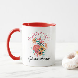 Schöne Oma Retro Blume personalisieren Tasse