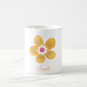 Schöne Orange Blume Tasse