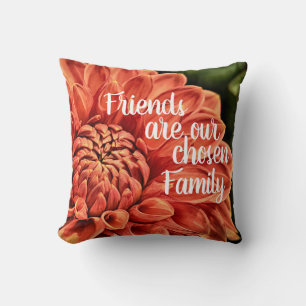 Schöne orange Blumenfreunde gewählte Familie Kissen