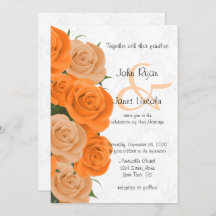 Schöne Orange Rose Blume Hochzeit Einladungen 2