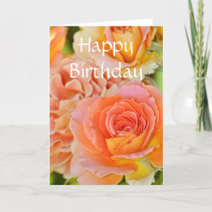 Schöne orange Rose Geburtstagkarte Karte