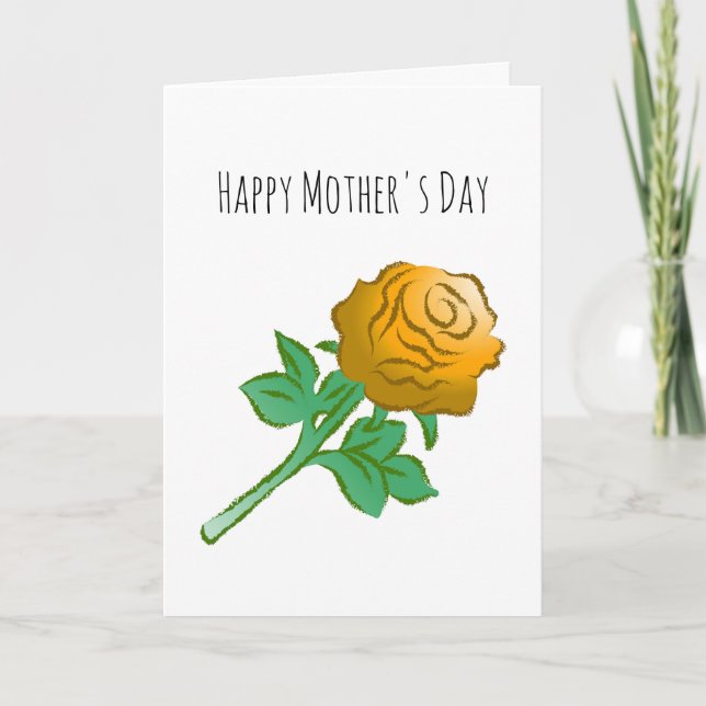 Schöne orange Rose Karte (Vorderseite)