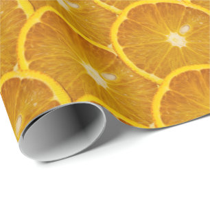 SCHÖNE ORANGE SLICE GESCHENKPAPIER