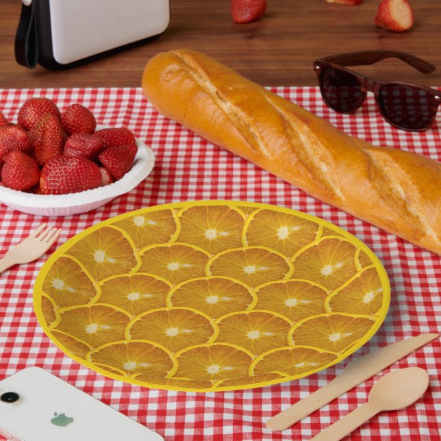 SCHÖNE ORANGE SLICE PAPPTELLER (Picknick)