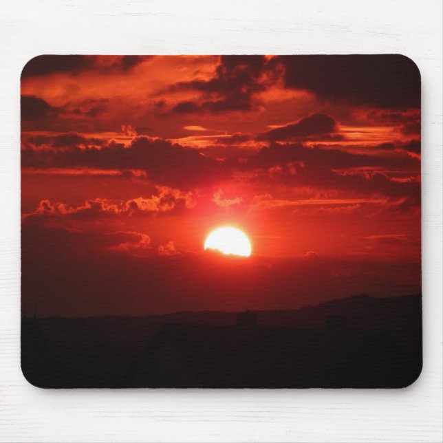 Schöne Orange und Rote Sonnenuntergänge Mousepad (Vorne)