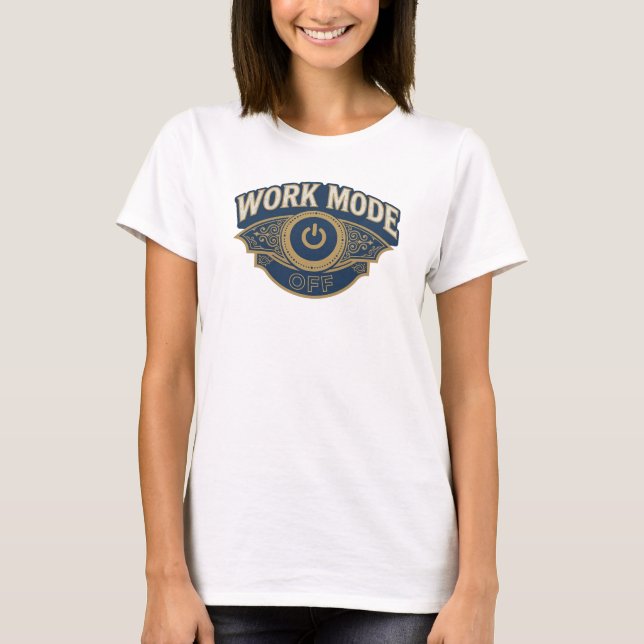 Schöne Orange WORK MODE OFF Statement Design T-Shirt (Vorderseite)