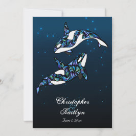 Schöne Orca Whales Beach Wedding Einladung