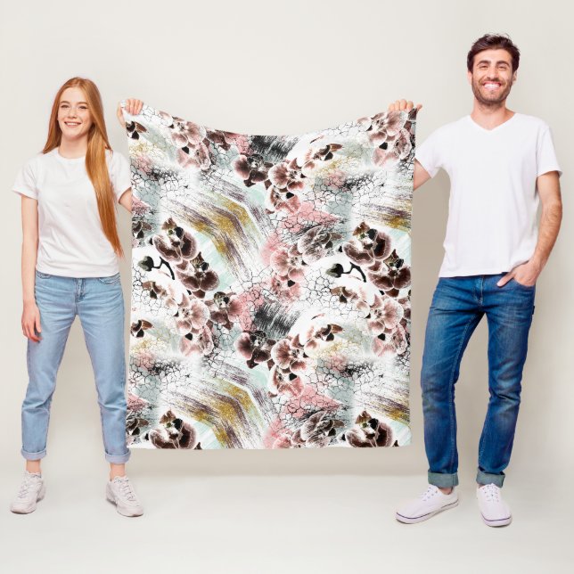 Schöne Orchidee stilvoll Fleecedecke (Beispiel)
