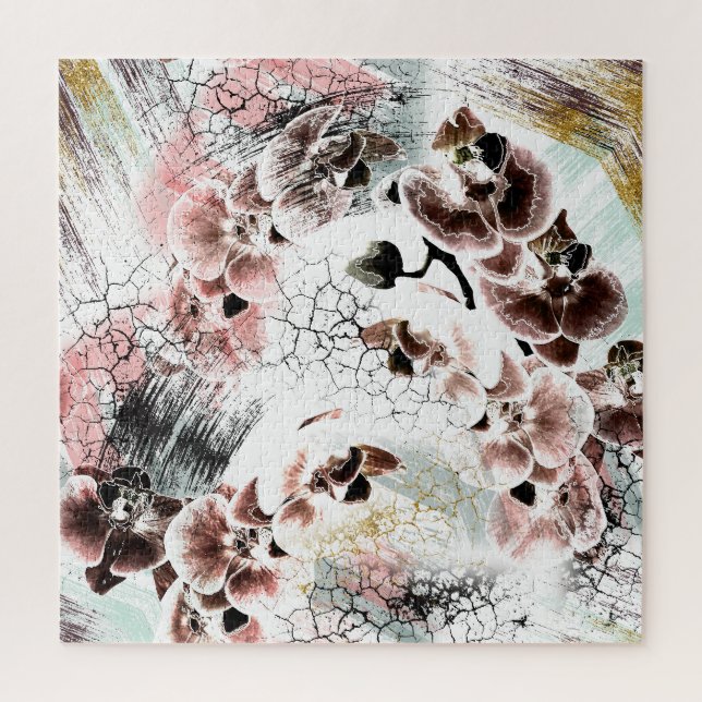 Schöne Orchidee stilvoll floral Puzzle (Vertikal)