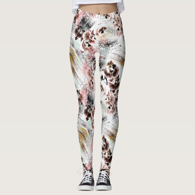 Schöne Orchidee stilvoll Leggings (Vorderseite)