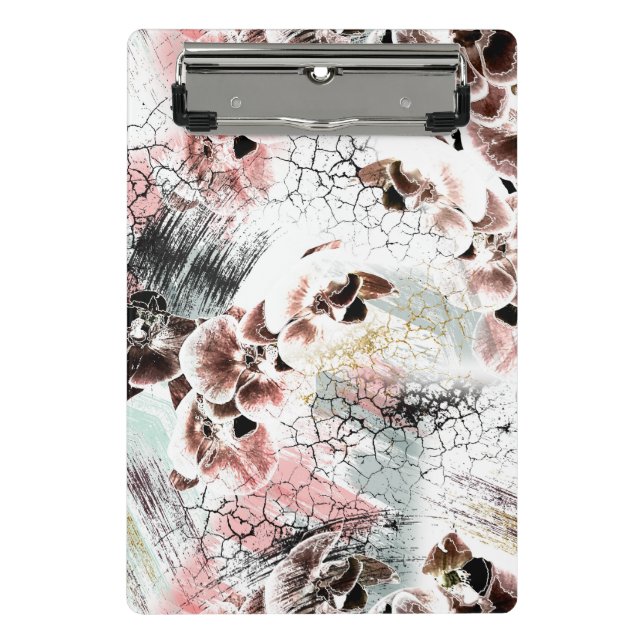 Schöne Orchidee stilvoll Mini Klemmbrett (Vorderseite)