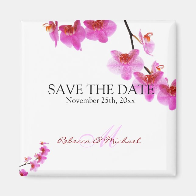 Schöne Orchideen in Rot und Rot Save the Date Magnet (Vorne)