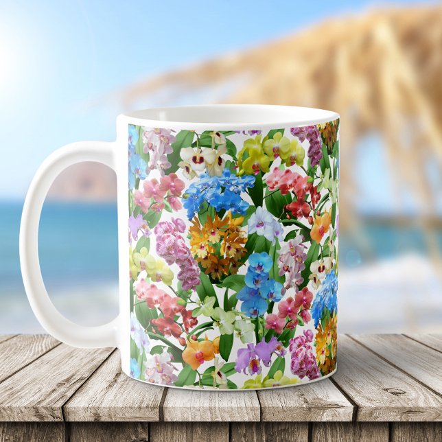 Schöne Orchideen tropische Flora Kaffeetasse (Von Creator hochgeladen)