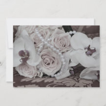 Schöne Orchideen und Rose Einladung