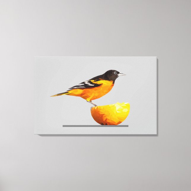 Schöne Oriole/Orange Minimalistische Leinwand Kuns (Vorderseite)