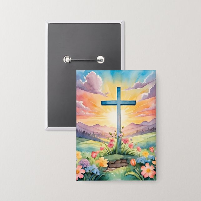 Schöne Osterfarben Kunst, Dichtung und Musik Button (Vorderseite/Rückseite)