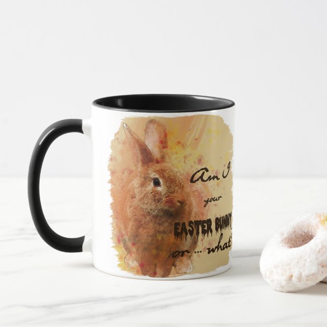 Schöne Ostern Bunny Wine Tasse (Mit Donut)