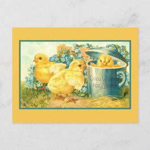 Schöne Ostern Wünsche ... Vintage Osterkarte Postkarte