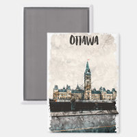 Schöne Ottawa Kanada Malerei Reisen Wasserfarbe