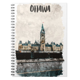 Schöne Ottawa Kanada Malerei Reisen Wasserfarbe Notizblock