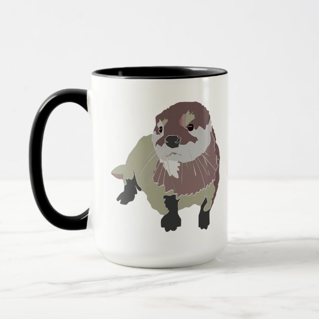 schöne Otter-Design Combo-Tasse, 15 oz Tasse (Links)