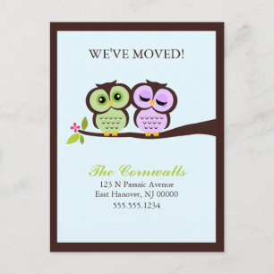 Schöne Owls-Ankündigungen Ankündigungspostkarte