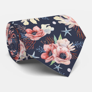 Schöne Ozeane Symbole über tiefblau Krawatte