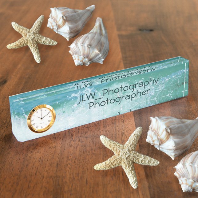 Schöne Ozeanwelle Blau und Weiß Namensplakette (Von Creator hochgeladen)