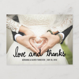 Schöne Paare Foto Hochzeit Liebe und danke Postkarte