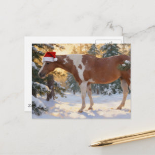 Schöne Paint Horse Stute Weihnachten Postkarte