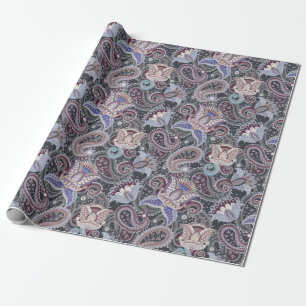 Schöne Paisley-Blumenmuster-Vintage Geschenkpapier