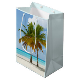 Schöne Palmen an einem tropischen Strand Mittlere Geschenktüte