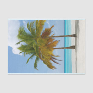 Schöne Palmen an einem tropischen Strand Seidenpapier