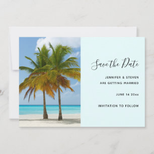 Schöne Palmen auf einer Hochzeit am Strand von Tro Save The Date