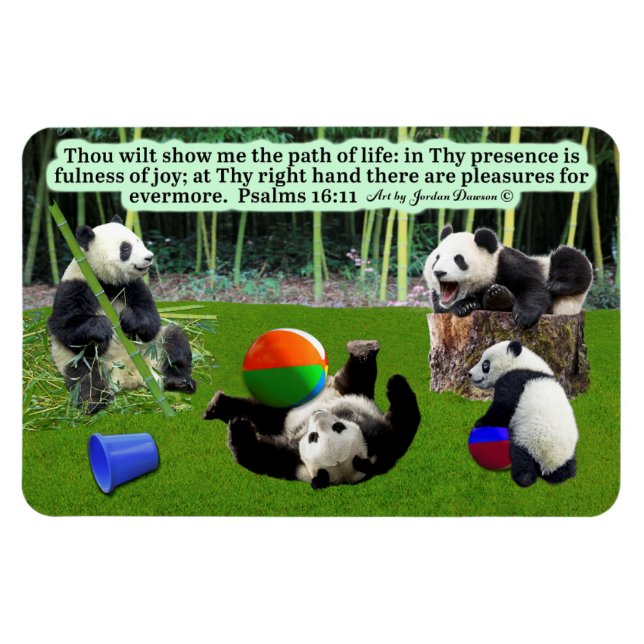 Schöne Panda-Schrift Magnet-Psalmen 16:11 Magnet (Horizontal)
